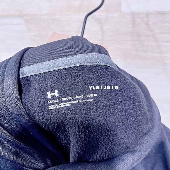 Under Armour Performance Fleece Hoodie Sweatshirt Kangaroo Pocket Boys Large YLG - Picture 6 of 7